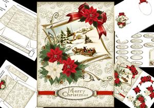 Framed Vintage Christmas Scene Mini Kit