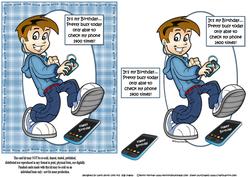 Teen Boy Too Busy to Check His Phone Quick Card