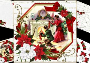 8x8 Vintage Christmas Lets Hang the Stocking Mini Kit