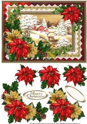 Winter Scene with Holly and Ivy