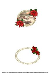 Christmas Vintage Scene with Poinsettia Insert