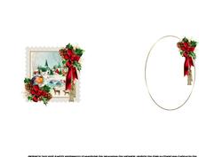 Vintage Christmas Scene with Red Robin Insert