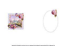 Bridge Over the River Watercolour Scene with Roses Insert