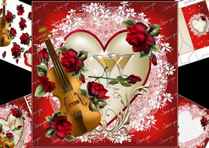 8x8 Violin and Roses for My Love Mini Kit