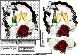 Champagne and Roses for My Love Quick Card