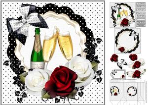 8x8 Champagne and Roses for My Love Mini Kit