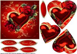 Drama Roses with Fancy Heart Shaped Pyramid