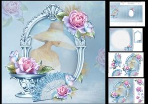 8x8 Sophisticated Lady with Frosted Roses