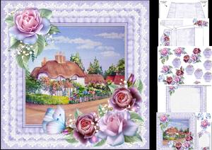 8x8 Summer Cottage with Roses Mini Kit