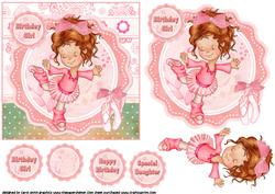 Sweet Ballerina Girl Quick Card