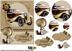 Vintage Car Pyramid 5x7