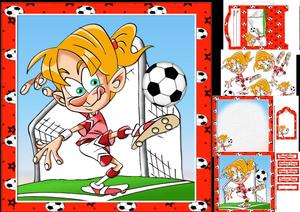 8x8 Girls Love Soccer Too Red Mini Kit