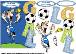 Over the Edge Football Birthday Goal Blue