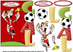 Over the Edge Football Birthday Goal Red