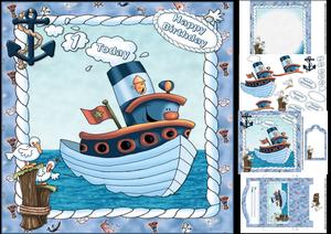 8x8 Tug Boat Birthday Wishes Mini Kit