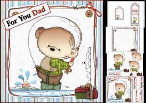 8x8 Fishing Ted Birthday or Fathers Day Mini Kit