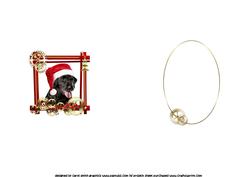 Black Labrador Steampunk Christmas Wishes Insert