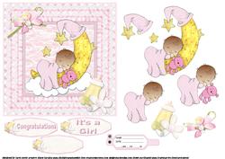 Afro American Baby Girl Moon