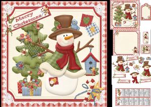 8x8 Country Christmas Patchwork Snowman Mini Kit