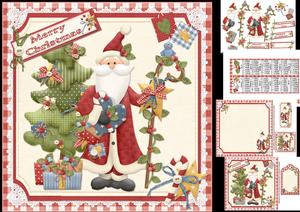 8x8 Country Christmas Patchwork Santa Mini Kit