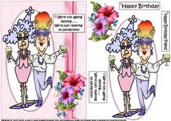 Stella and Edna Not Ageing Quick Card
