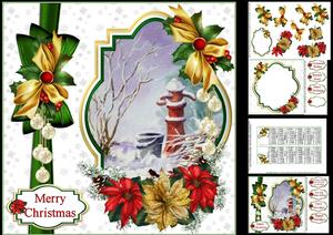 8x8 Christmas Water Pump Watercolour Scene Mini Kit