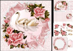8x8 Swans and Roses Anniversary Mini Kit