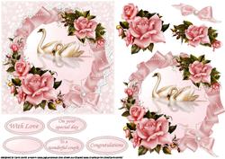Swans and Roses Anniversary Quick Card