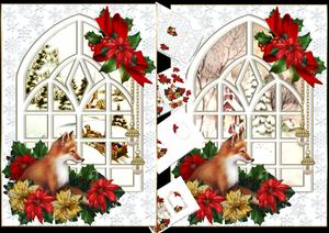 Christmas Fox Through the Window Choice of Scenes Mini Kit