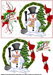 Christmas Golf Snowman Quick Card