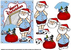 Santa Loves Football Man City Blue