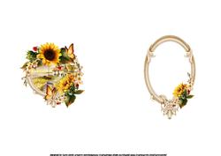 Beautiful Sunflowers with Seaside Cottage Scene Insert
