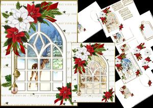 Christmas Deer Through the Window Choice of Scenes Mini Kit