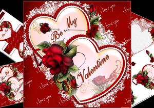 8x8 My Valentine Hearts and Roses Mini Kit