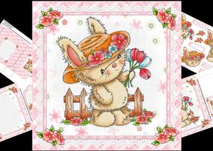 8x8 Bonnet Bunny Easter or Birthday Mini Kit
