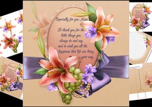 8x8 Downton Lilies for Mum or Mom Mini Kit
