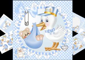 8x8 Welcome New Baby Boy Mini Kit