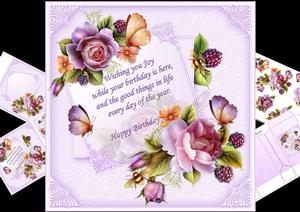 8x8 Birthday Verse with English Roses Mini Kit 2