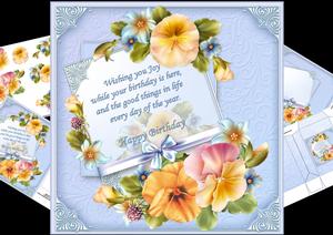 8x8 Birthday Verse with Pansy Mini Kit 3