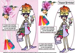 Rita Shopping for Your Birthday Quick Card