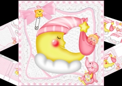 8x8 new baby girl moon mini kit