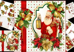 8x8 Vintage Santa choice of toppers mini kit
