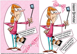 Teen with selfie stick quick card