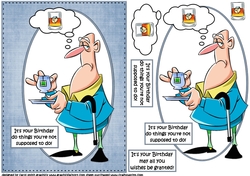 Stan thinking of enjoying his birthday quick card