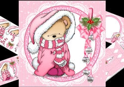 8x8 Christmas snuggle bear girl mini kit