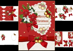 Christmas bells bows and poinsettia mini kit