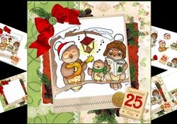 8x8 hope your Christmas is a hoot mini kit
