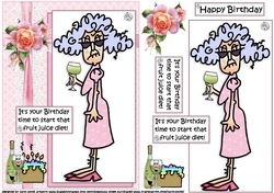 Stella and her fruit juice diet quick card