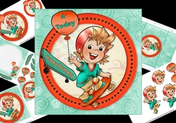 7x7 skateboard boy birthday mini kit