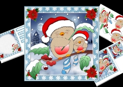 7x7 Christmas Robins mini kit